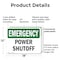 Signmission Power Shutoff, 18 in W x Rectangle, Plastic OS-2PACK-EM-P-1218-L-10347 - alternate 4